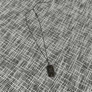 Louis Vuitton Locket Necklace Monogram Dog Tag Pendant Silver